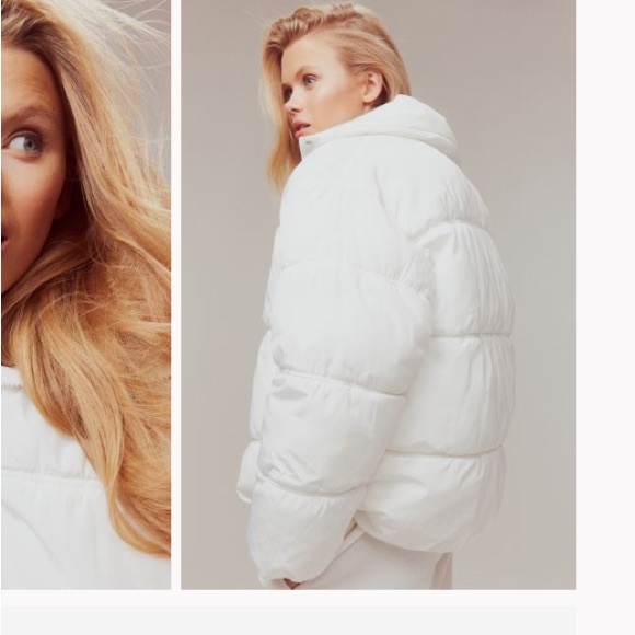NWT • H&M • White Zip Up Puffer Coat - Picture 10 of 12